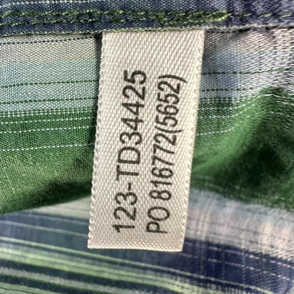 Tommy‎ Bahama Mens Plaid Long Sleeve Button Up Shirt Green Blue Casual Size S